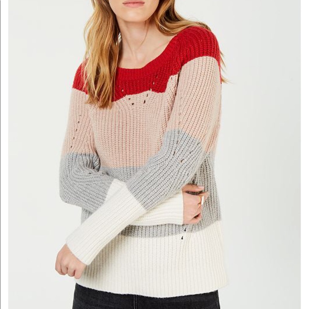 Lucky Brand Colorblocked Poinelle-Knit Sweater